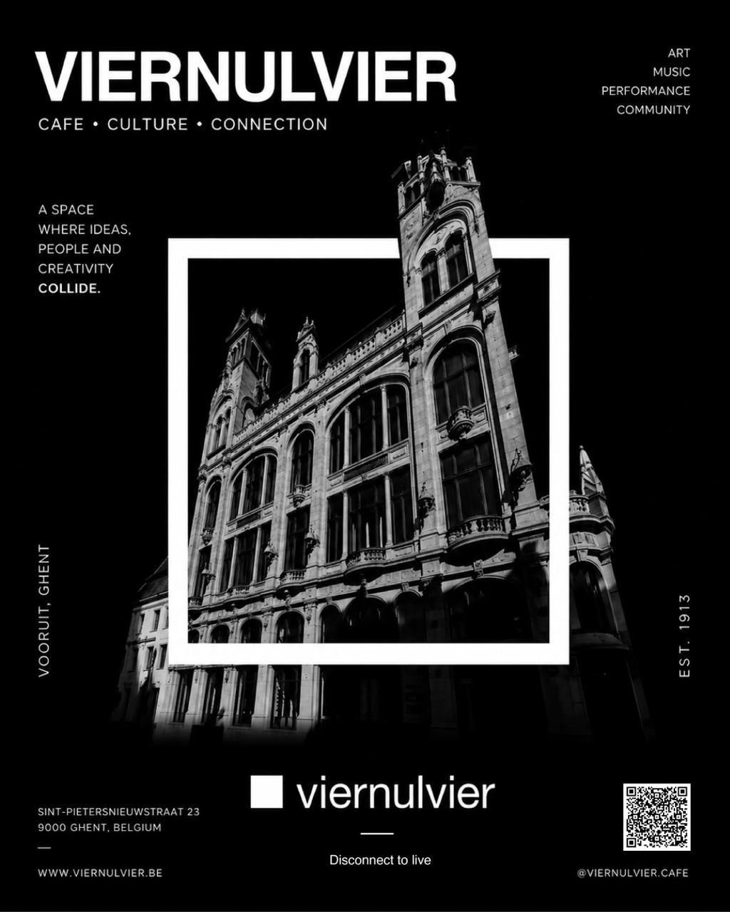 Viernulvier — Poster — Cafe · Culture · Connection